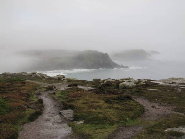 Cliffs in fog
